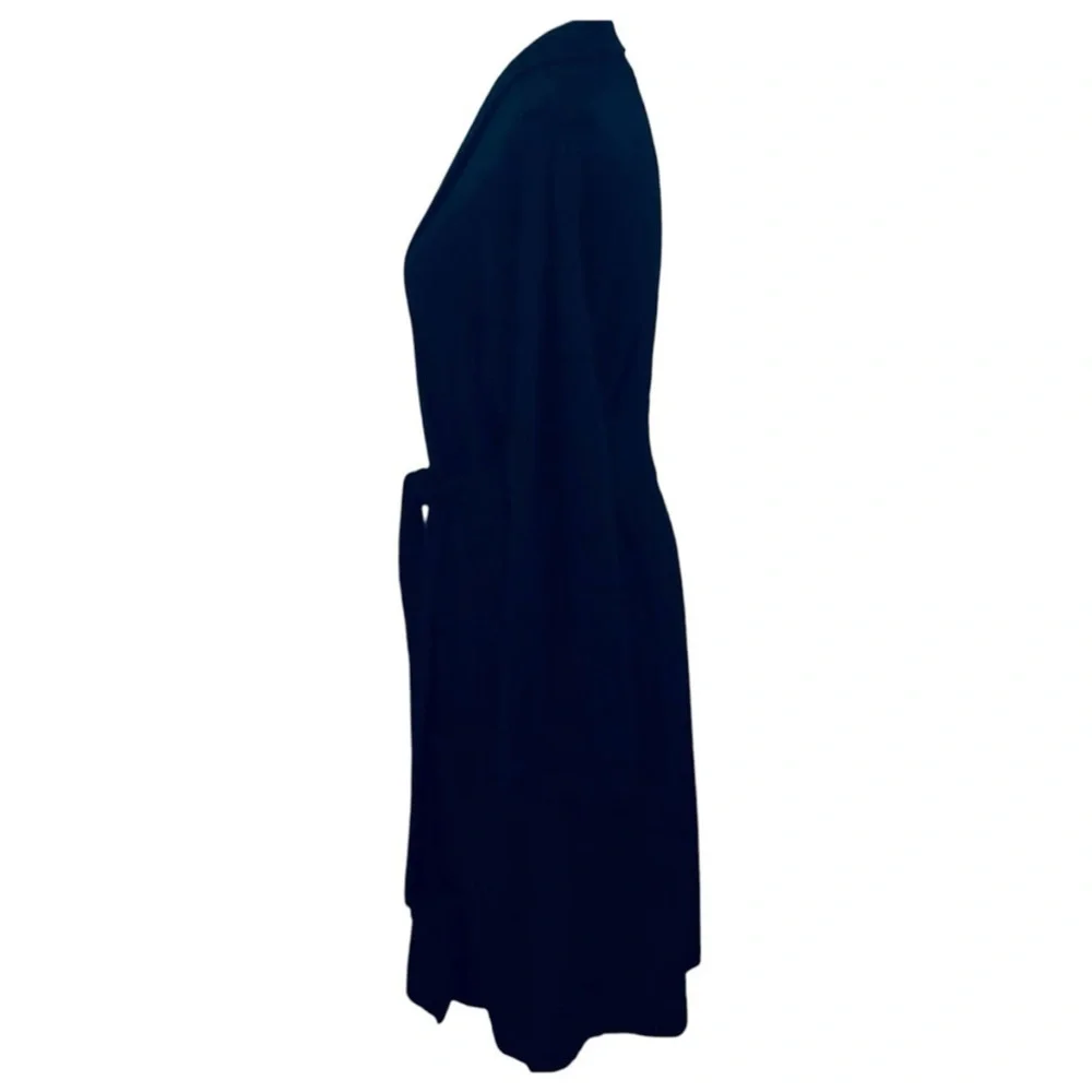 Van Winkle & Co 100% Cashmere Black Open Front Robe NWT - Picture 3 of 4